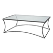 J&D Designs Co Kai Transitional Metal & Glass Coffee Table in Black/Clear