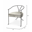 J&D Designs Co Kai Transitional Leather & Iron Chair in Gray/Black