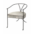 J&D Designs Co Kai Transitional Leather & Iron Chair in Gray/Black