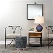 J&D Designs Co Kai Transitional Leather & Iron Chair in Gray/Black