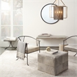 J&D Designs Co Kai Transitional Leather & Iron Chair in Gray/Black