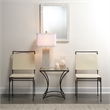 J&D Designs Co Kai Transitional Metal & Glass Side Table in Black/Clear