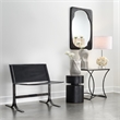 J&D Designs Co Kai Transitional Metal & Glass Side Table in Black/Clear