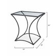 J&D Designs Co Kai Transitional Metal & Glass Side Table in Black/Clear