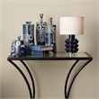 J&D Designs Co Kai Transitional Metal & Glass Side Table in Black/Clear