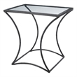 J&D Designs Co Kai Transitional Metal & Glass Side Table in Black/Clear