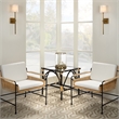 J&D Designs Co Palermo Rattan & Steel Lounge Chair in Natural/Black/Off White