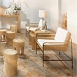 J&D Designs Co Palermo Rattan & Steel Lounge Chair in Natural/Black/Off White