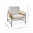 J&D Designs Co Palermo Rattan & Steel Lounge Chair in Natural/Black/Off White