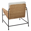 J&D Designs Co Palermo Rattan & Steel Lounge Chair in Natural/Black/Off White