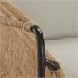 J&D Designs Co Palermo Rattan & Steel Lounge Chair in Natural/Black/Off White
