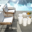 J&D Designs Co Palermo Rattan & Steel Lounge Chair in Natural/Black/Off White