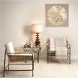 J&D Designs Co Palermo Rattan & Steel Lounge Chair in Natural/Black/Off White