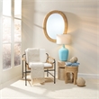J&D Designs Co Palermo Rattan & Steel Lounge Chair in Natural/Black/Off White