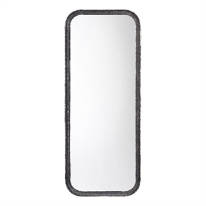 J&D Designs Co Capital Transitional Metal Wall Mirror in Distressed Black