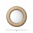 J&D Designs Co Hollis Round Coastal Leaf Rope Rattan & Glass Mirror in Natural