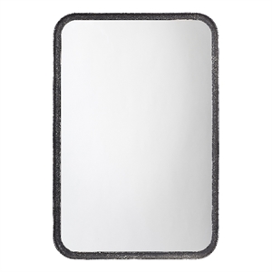 J&D Designs Co Principle Transitional Iron Metal Vanity Mirror in Black