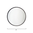 J&D Designs Co Refined Round Transitional Iron Metal Wall Mirror in Black