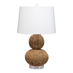 J&D Designs Sebastian Hand-woven Rattan Table Lamp in Natural