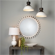 J&D Designs Brighton Round Wood & MDF Accent Mirror White Washed