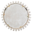 J&D Designs Brighton Round Wood & MDF Accent Mirror White Washed