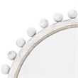 J&D Designs Brighton Round Wood & MDF Accent Mirror White Washed