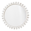 J&D Designs Brighton Round Wood & MDF Accent Mirror White Washed
