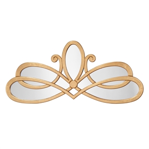 J&D Designs Scroll Transitional Engineered Wood/Metal Accent Mirror in Gold