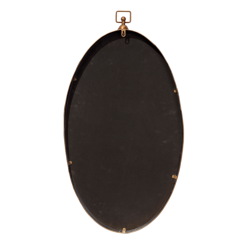 J&D Designs Wade Iron Metal/Engineered Wood Accent Mirror in Antique Brass