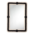 J&D Designs Contrast Jute Rectangle Cotton & MDF Wood Accent Mirror in Black