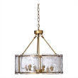 J&D Designs Co Glenn Large Round Metal Chandelier In Antique Brass
