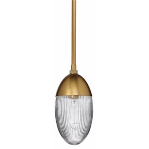 J&D Designs Co Whitworth Metal & Glass Small Pendant in Antique Brass