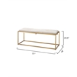 J&D Designs Co Shelby Hide Bench In White Hide and Antique Brass Metal