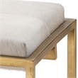 J&D Designs Co Shelby Hide Bench In White Hide and Antique Brass Metal