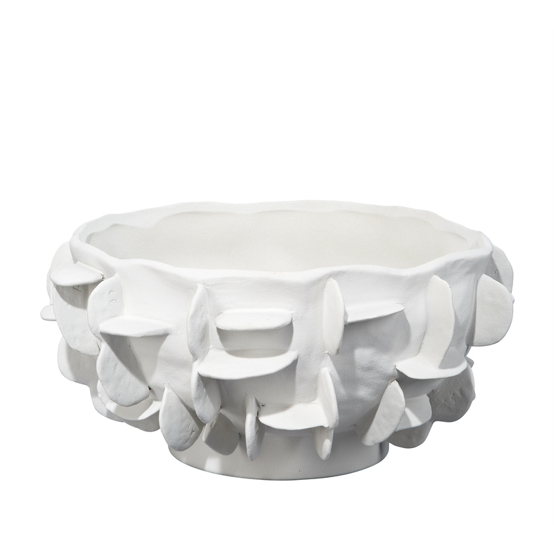 J&D Designs Co Helios Ceramic Bowl in White