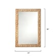 J&D Designs Co Relief Wood Carved Rectangle Mirror in Natural