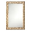 J&D Designs Co Relief Wood Carved Rectangle Mirror in Natural