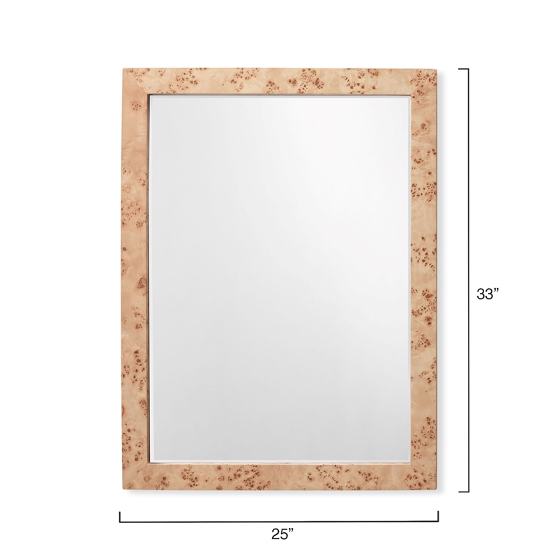 J&D Designs Co Chandler Rectangle Wood Mirror in Natural