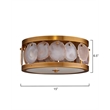 J&D Designs Upsala Agatge Flush Mount Ceiling Light in Small w/ Antique Brass Metal Finish