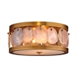 J&D Designs Upsala Agatge Flush Mount Ceiling Light in Small w/ Antique Brass Metal Finish