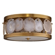J&D Designs Upsala Agatge Flush Mount Ceiling Light in Small w/ Antique Brass Metal Finish