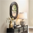 J&D Designs Co Enigma Iron Oval Mirror  in Black