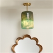 J&D Designs Co Vapor Glass Semi-Flush Mount in Aqua