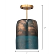 J&D Designs Co Vapor Glass Semi-Flush Mount in Aqua