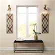 J&D Designs Co Shelby Hide Bench in Brown and Antique Brass Metal