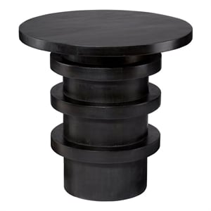 J&D Designs Co Revolve Wood Side Table in Charcoal