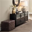 J&D Designs Co Vitrino 6 Door Iron Console in Black Metal Finish