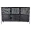 J&D Designs Co Vitrino 6 Door Iron Console in Black Metal Finish