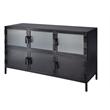J&D Designs Co Vitrino 6 Door Iron Console in Black Metal Finish
