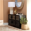 J&D Designs Co Vitrino 6 Door Iron Console in Black Metal Finish